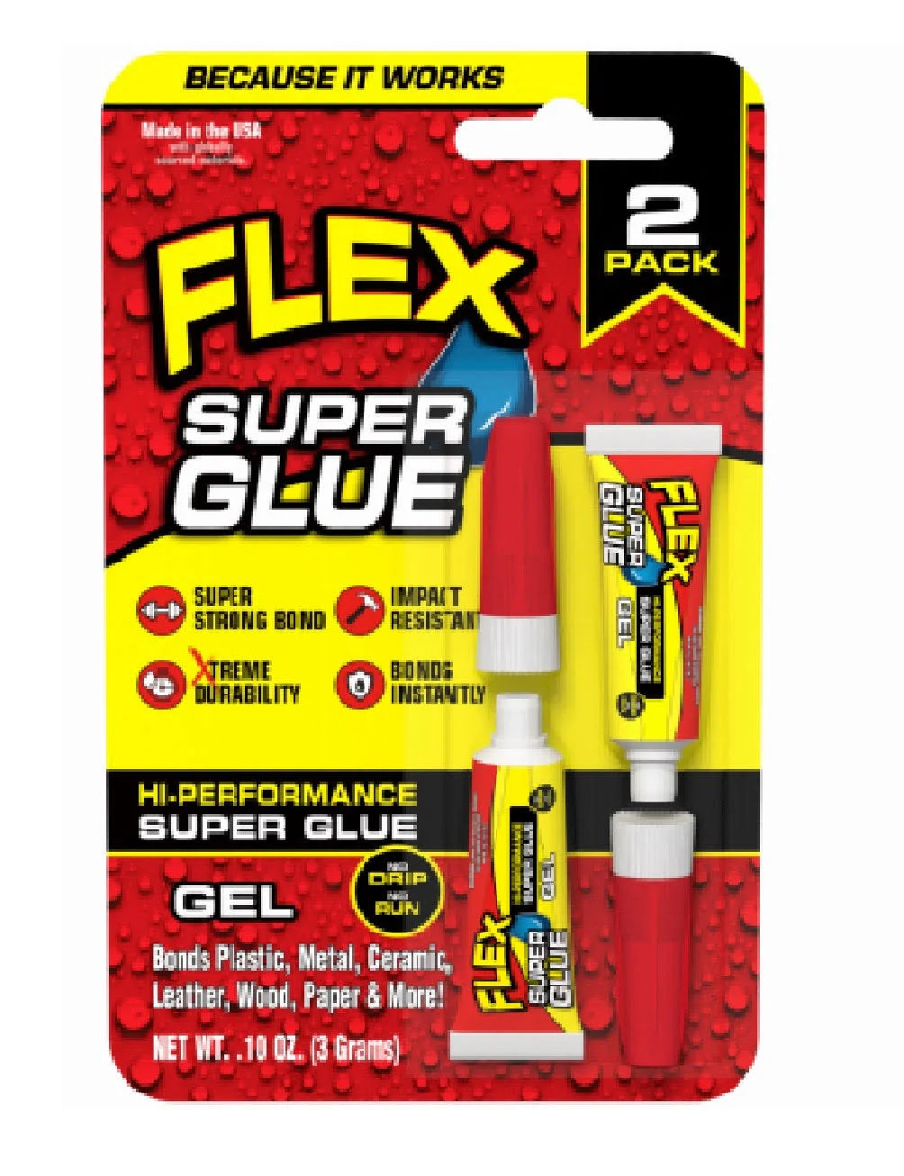 Flex Super Glue 2-Pack 3G Gel Glue