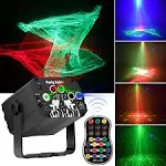 DJ Disco Stage Party Lights - Northern Laser Light Effect RGB Led Sound Activated Strobe Lighting with Remote Control for Indoor Birthday Halloween Karaoke Club KTV