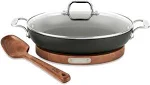 All-Clad HA1 Non-Stick 3-Qt. Universal Pan with Lid, Acacia Wood Trivet and Spoon