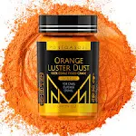 MONÉGASQUE Orange Luster Dust Edible Glitter for Cocktails 15g – Vegan Orange Edible Glitter – Halloween Drink Garnish – Edible Glitter for Drinks – Drink Glitter Edible Dust – Edible Glitter for Cake