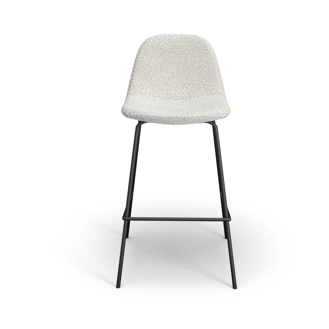 Kody Bar & Counter Stool (Set of 2) AllModern Color: White Boucle, Seat Height ...