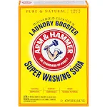 Arm & Hammer Natural Detergent Booster and freshener Super Washing Soda Detergent Booster & Household Cleaner, 55 oz