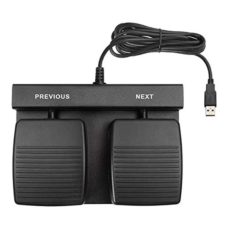 ECS USB PowerPoint Foot Pedal - Heavy Duty, Dual Button with Metal Base