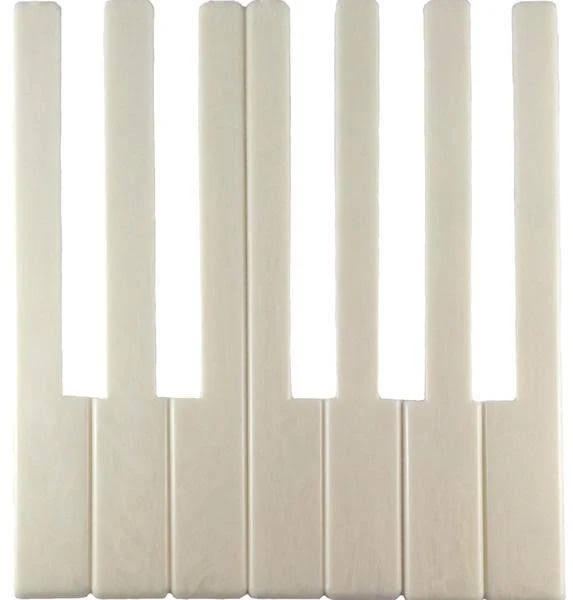 Gemm Piano Keytops Simulated Satin Ivory 6" Length, 2" Long Head (1 Octave)