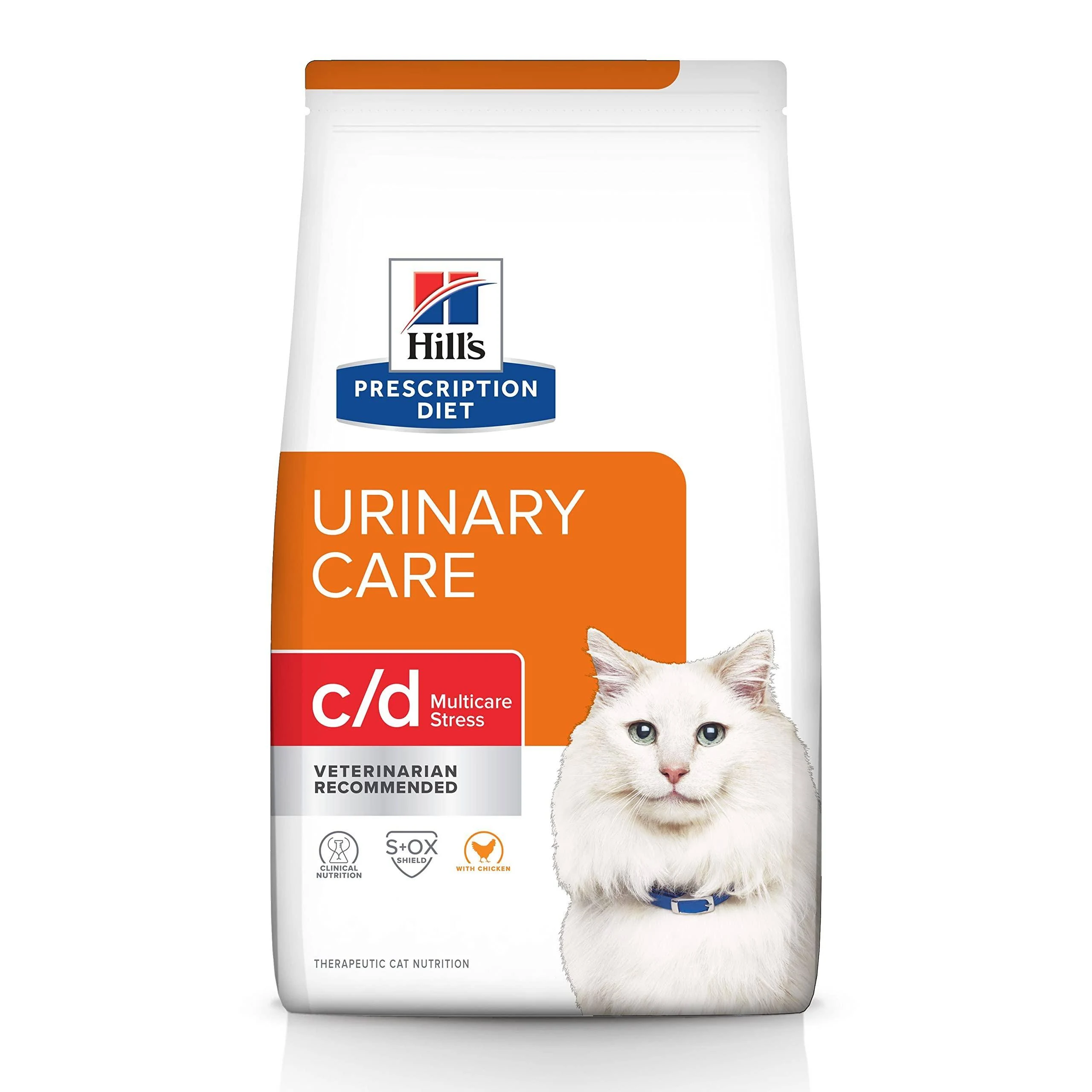 Hill's Prescription Diet c/d Multicare Stress Urinary Care with Chicken Dry Cat Food, Veterinary Diet, 4 lb. Bag