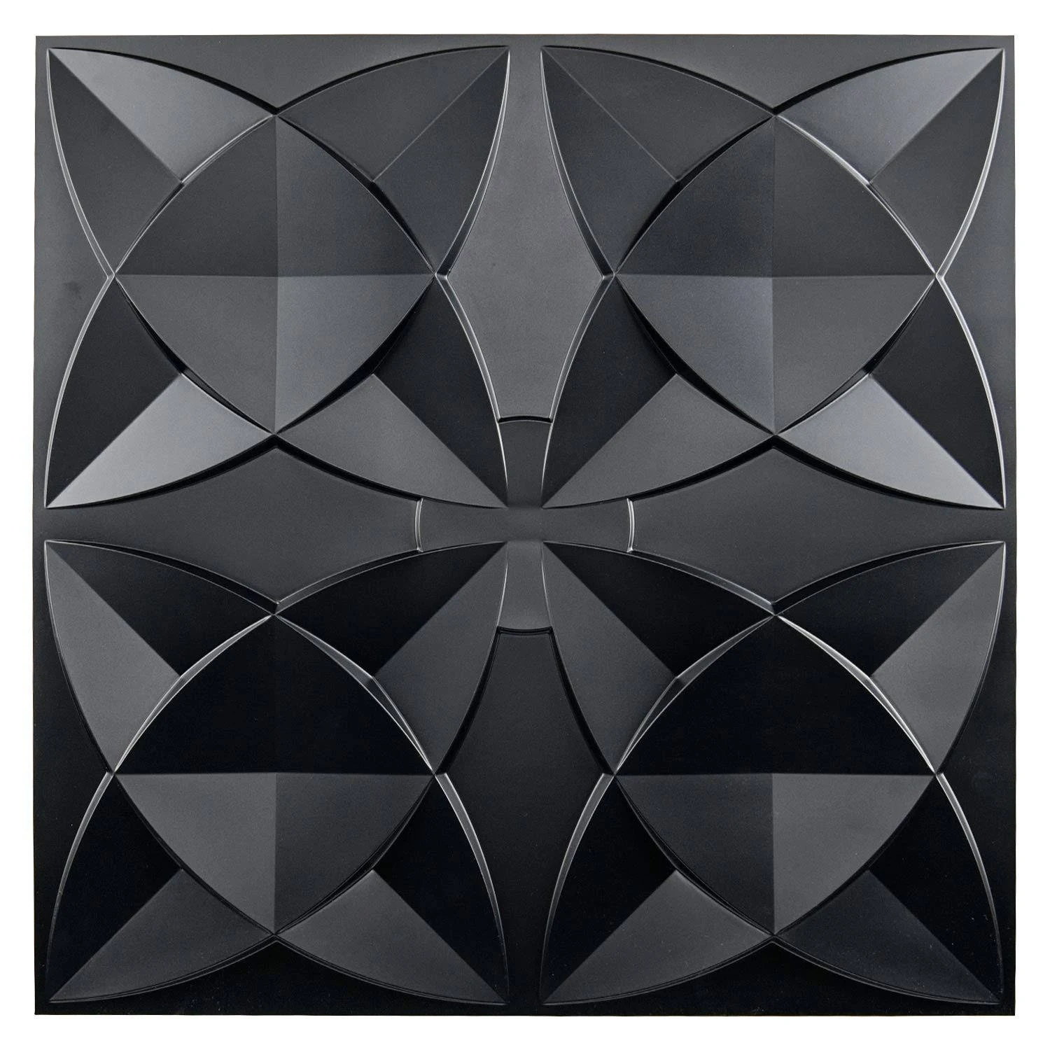 Art3d 2x2 PVC Decorative Suspended Ceiling Tile, Glue-up Ceiling Panel Classic Floral (Pack of 12) Black