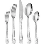 20 Piece Silverware Set, Stainless Steel Flatware Cutlery Set Service for 4, ...