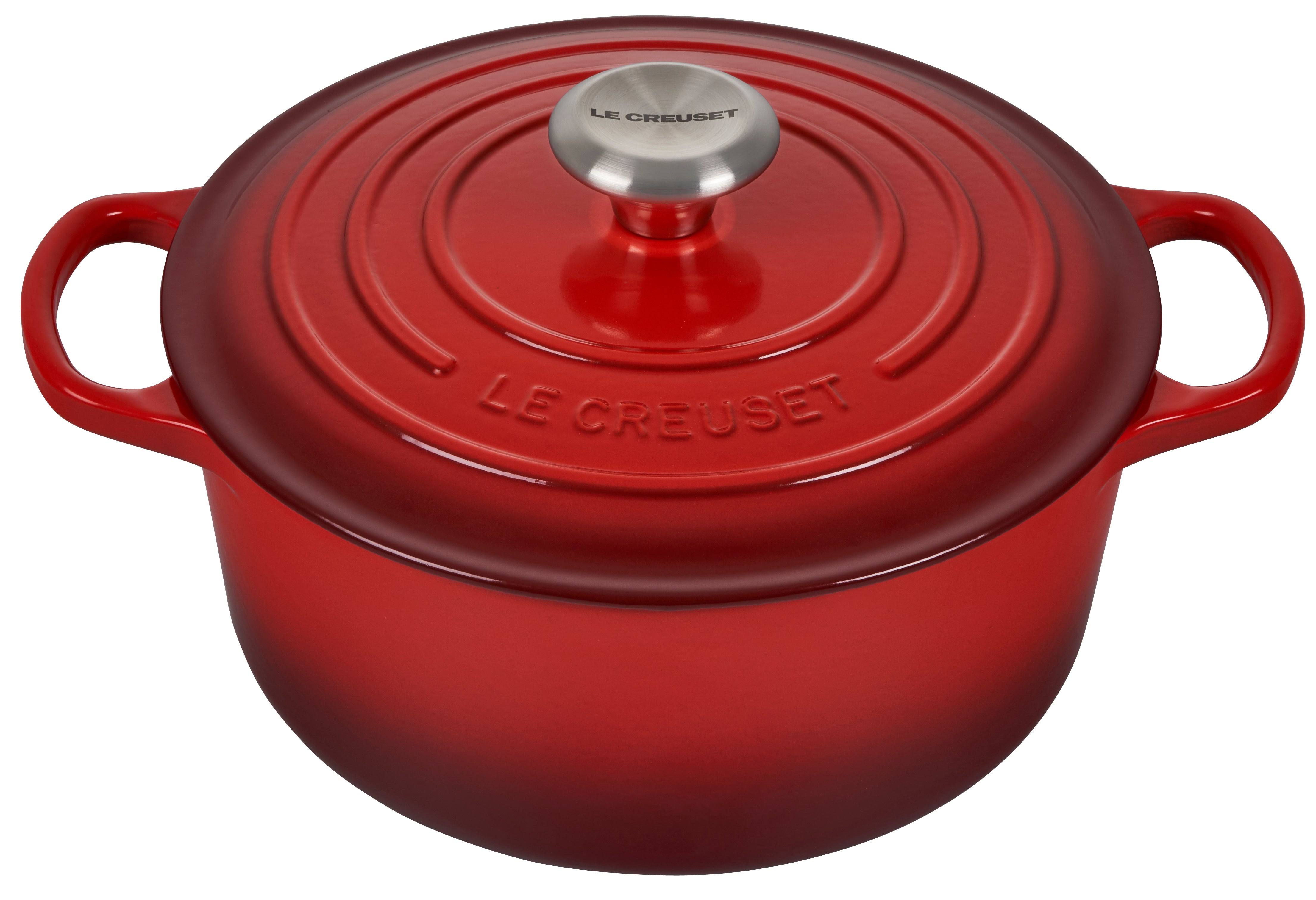 Le Creuset Signature Cerise Cast Iron 26cm Round Casserole MySupermarketCompare