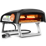 NutriChef Portable Outdoor Gas Pizza Oven - Includes Foldable Feet, Adjustable Heat Control Dial, Burner, Stone & Regulator Hose - Cooks 12" Pizza in 60 Seconds - 25.24'' x 16.14'' x 12.40'' IN