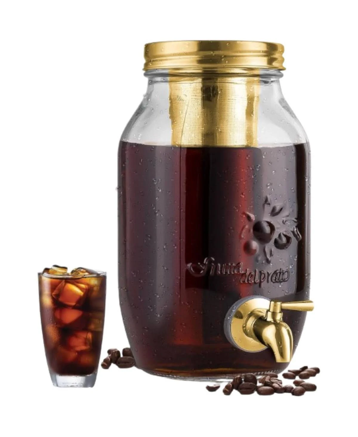 1.5 Liter Cold Brew Coffee Maker with Stainless Steel Mesh Filter - Gold