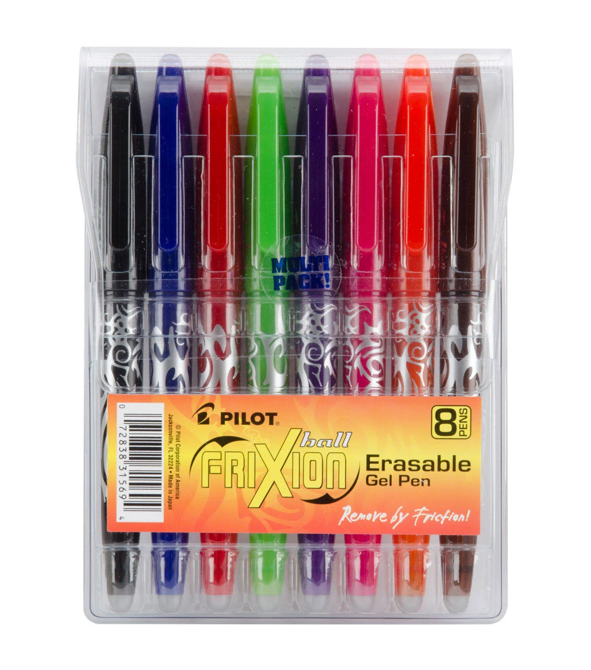 Pilot Frixion Ball Gel Pens, Erasable, Fine Point - 8 pack