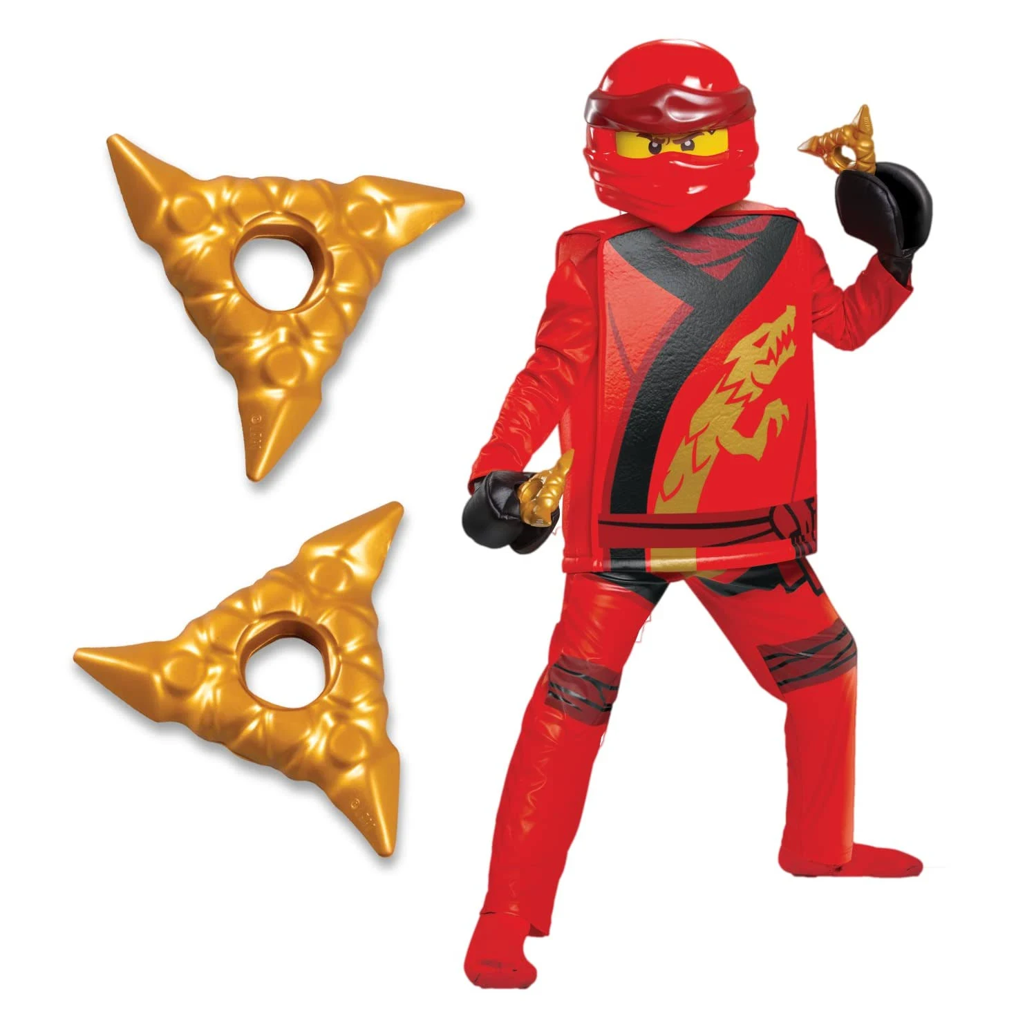 Lego Ninjago Shurikens of Ice Accessories for Kids, Plastic Cartoon Inspired Toy Replica Weapons, 6 Inch Length Each Gold