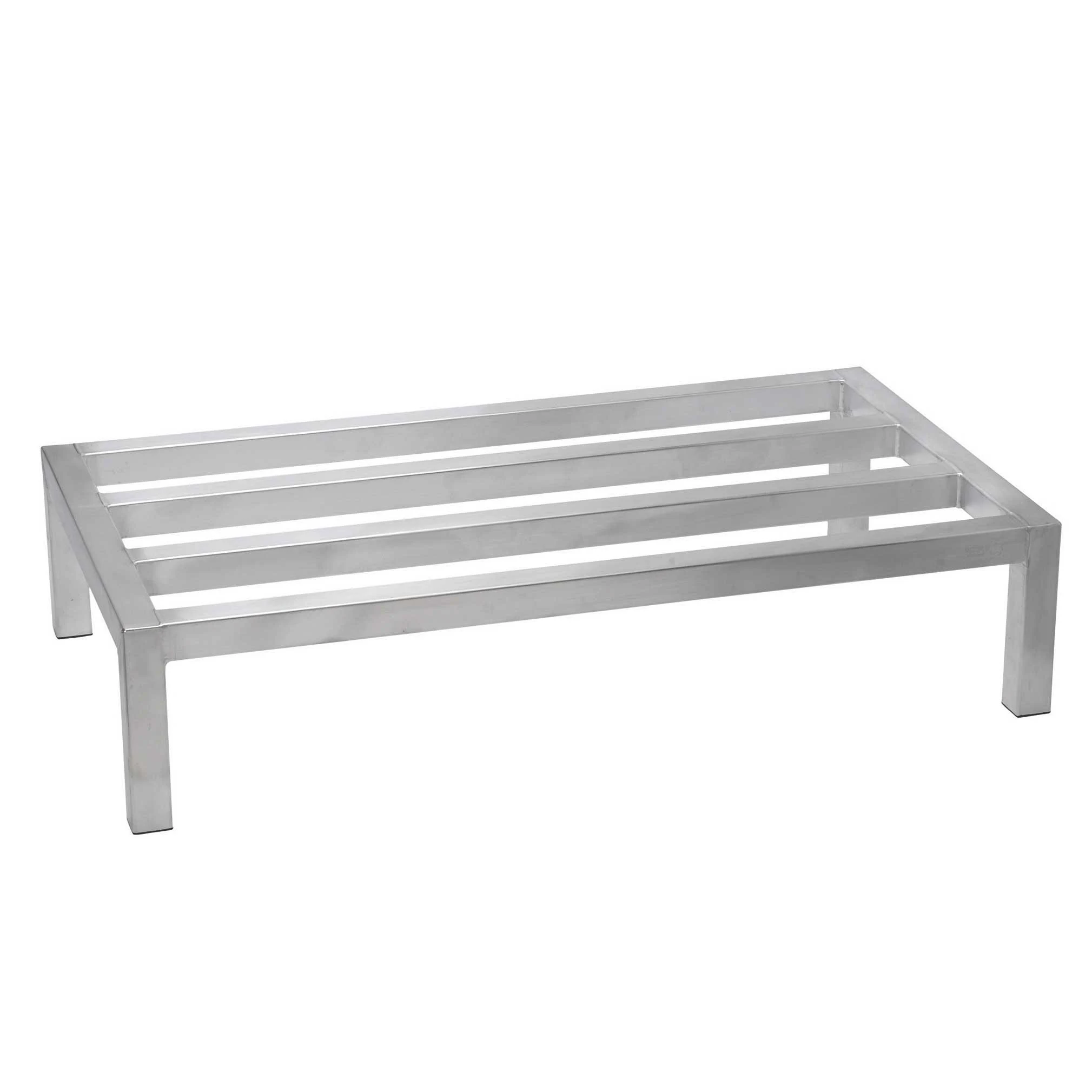 Winco 20-Inch by 60-Inch Dunnage Rack, 8-Inch High, 1200-Pound Capacity, Medium, Aluminum