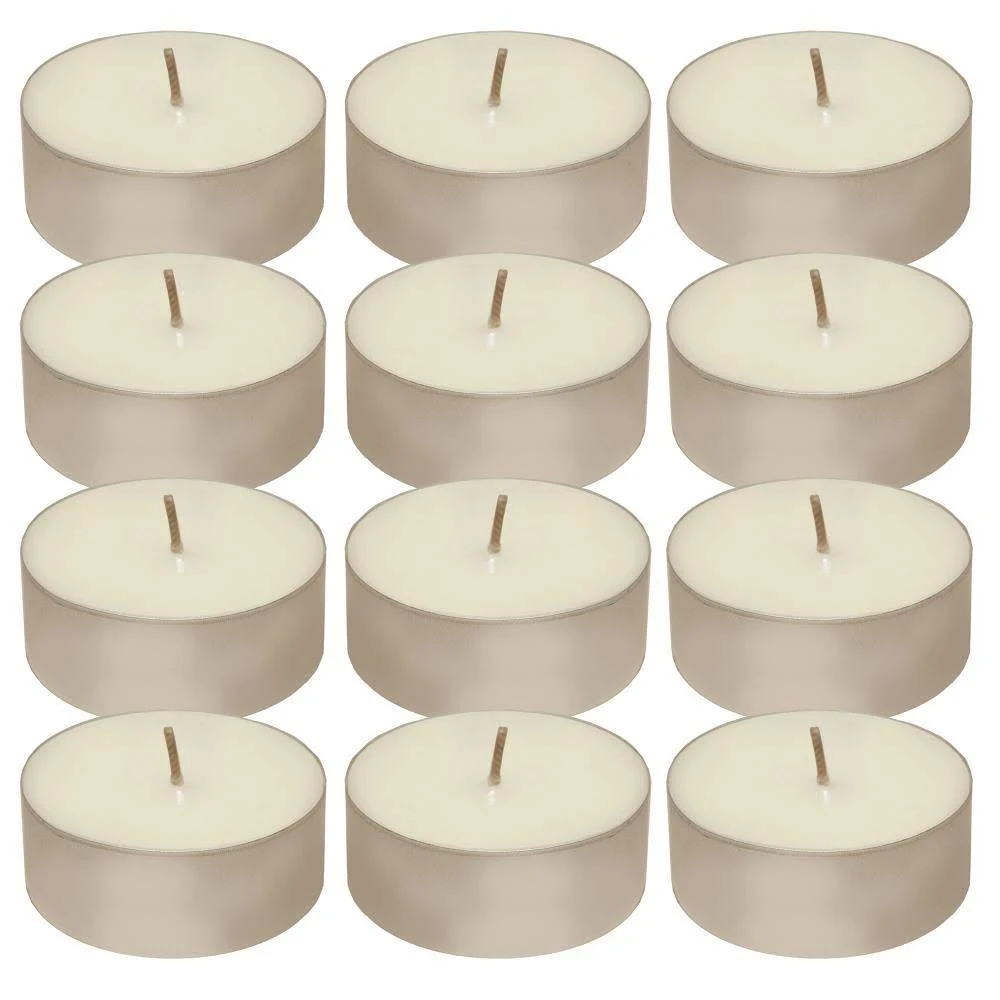 LumaBase Extra Large Citronella Tea Light Candles - Set of 12