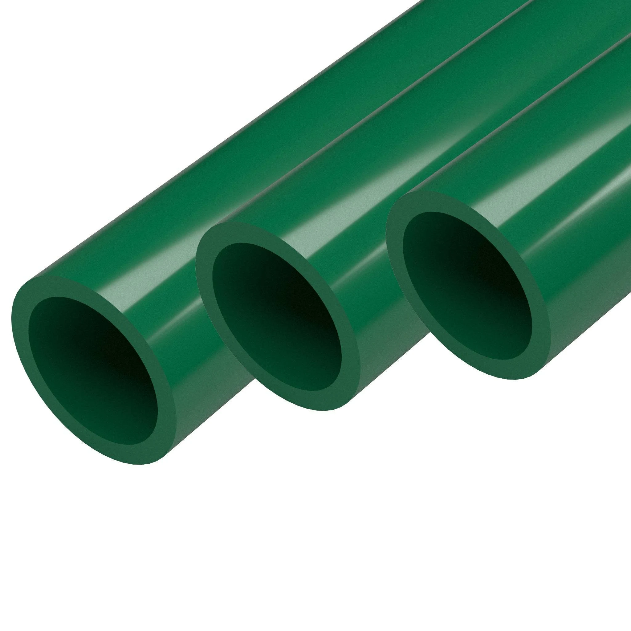 1&#034; Sch 40 Furniture Grade PVC Pipe, 40&#034;L, Green (3-PK), FORMUFIT - Made in USA