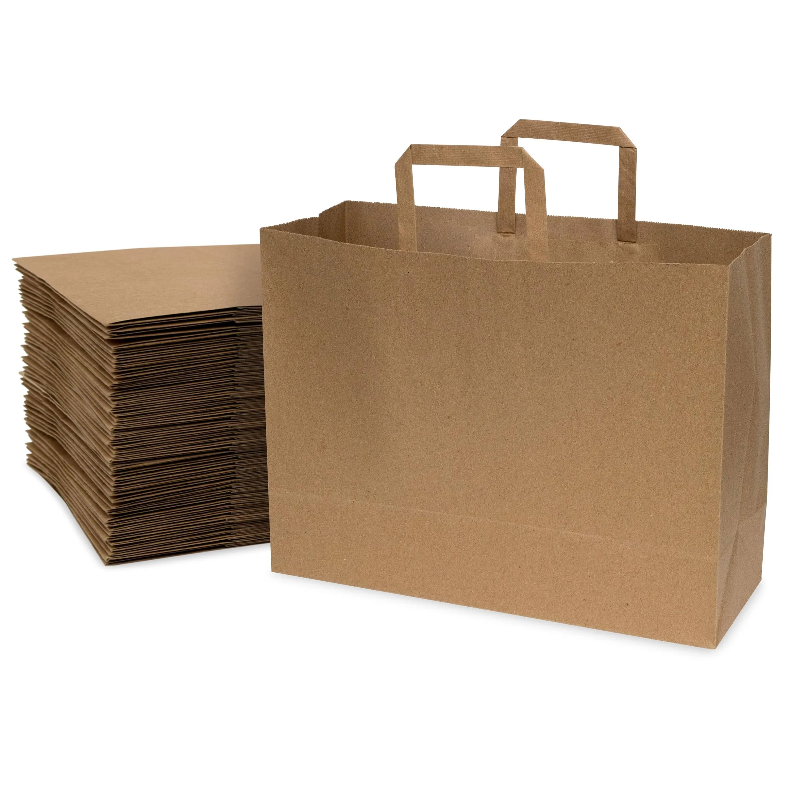 Flat Handle Brown Paper Bags