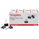 Staples Medium Binder Clips Bulk PK Blk 1 14" Size with 58" Capacity 144PK