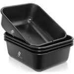 Jubilee 4-pk Commercial Bus Box/Utility Tub - Plastic Storage Dish Bin, 11L - Black - 11 L