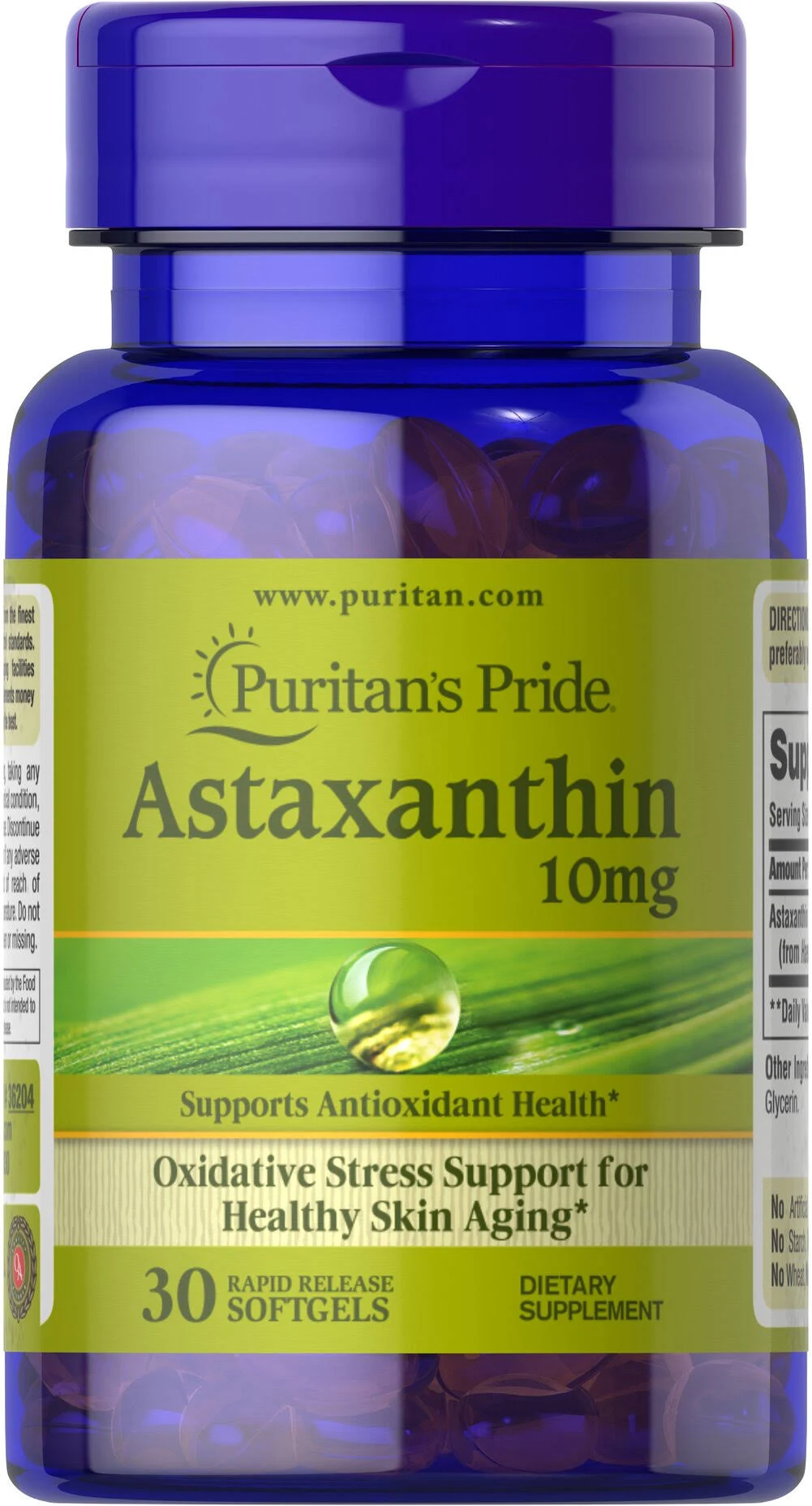 Puritan's Pride Astaxanthin Softgels, 10 mg - 30 count