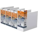 QuickFit View Binder, 3-Ring Binder, Angle D Ring, 5 Inch, White, Pack of 4,87070-04