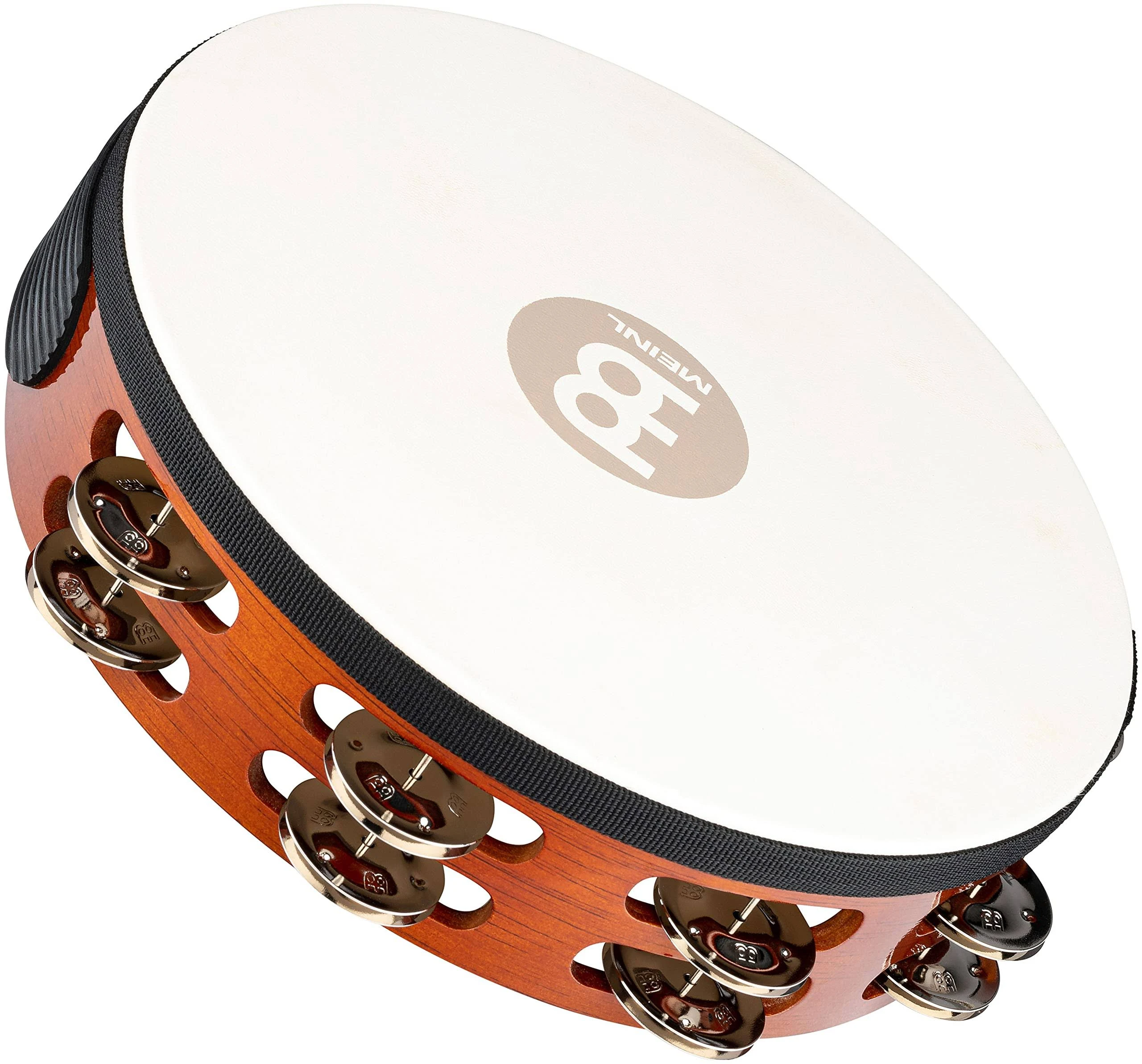 Meinl TAH2AB Traditional Goat-Skin Wood Tambourine, Steel Jingles