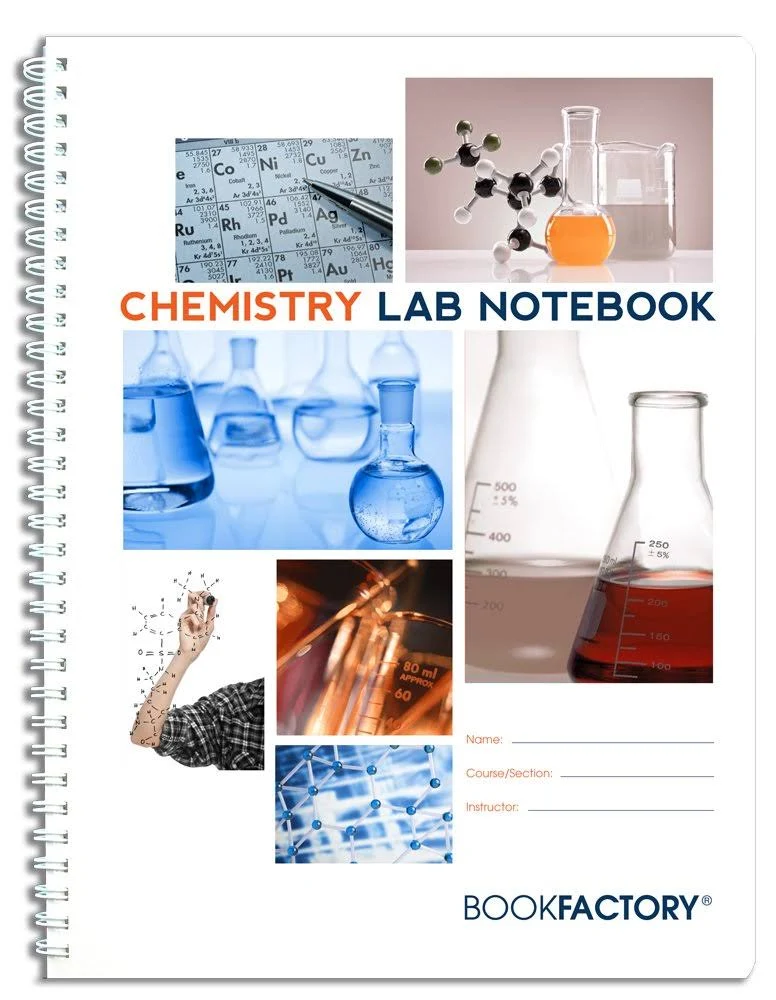 BookFactory Chemistry Lab Notebook - 100 Pages(8.5" X 11")-Scientific Grid Pages, Durable Translucent Cover, Wire-O Binding- Page Size: 8" x 11" (21.6cm x 27.9cm)(LAB-100-7GW (Chemistry))