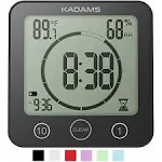 KADAMS Digital Bathroom Shower Kitchen Wall Clock Timer with Alarm, Waterproo...