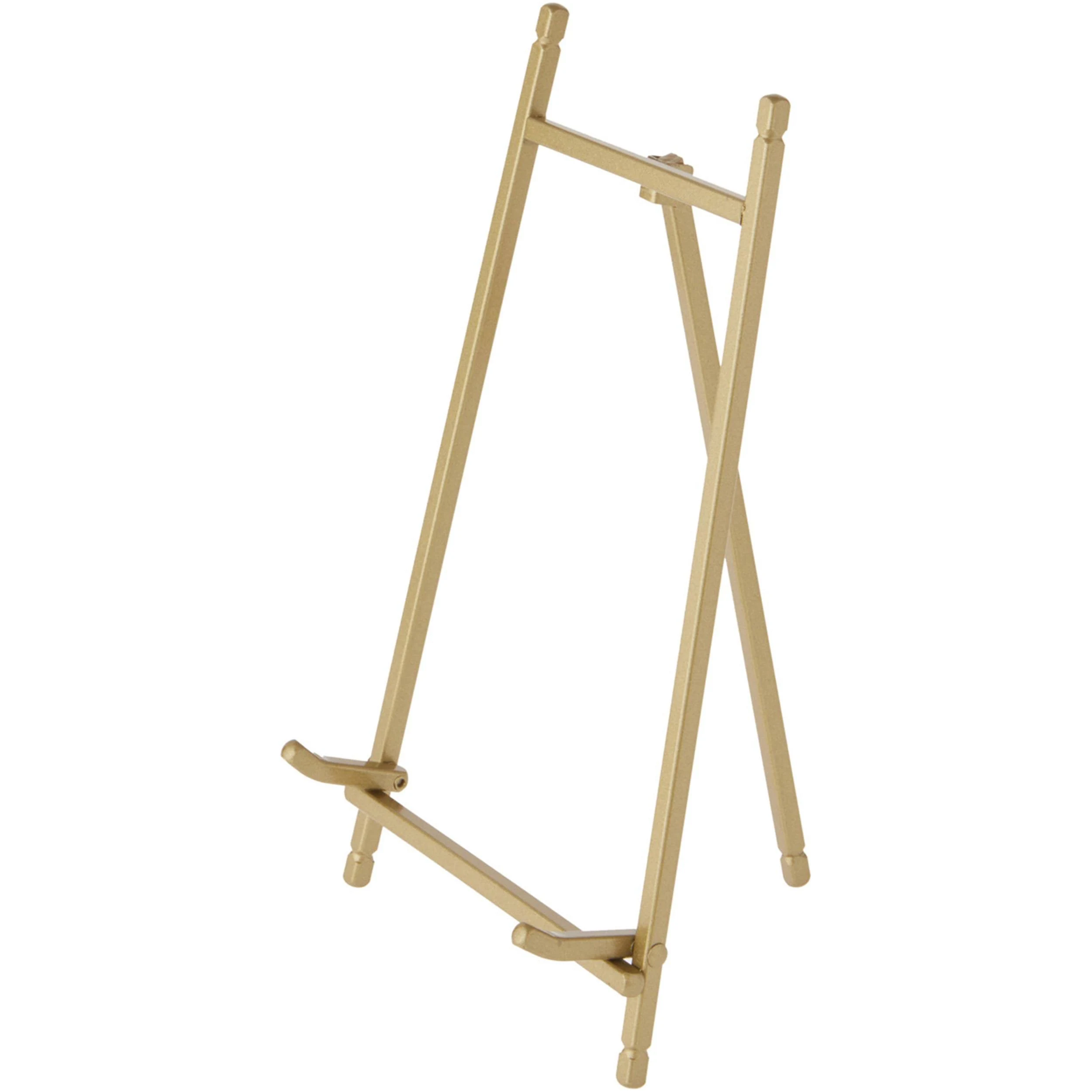 Bard's Satin Gold-Toned Metal Easel, 9" H x 5.25" W x 6" D, Pack of 2