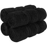 American Soft Linen Premium 100% Cotton 4-Piece Washcloth Set - Black