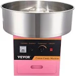 VEVOR Electric Cotton Candy Machine 1000W Commercial Floss Maker w/Stainless Steel Bowl, Sugar Scoop And Drawer, Perfect For Home, Carnival, Kids