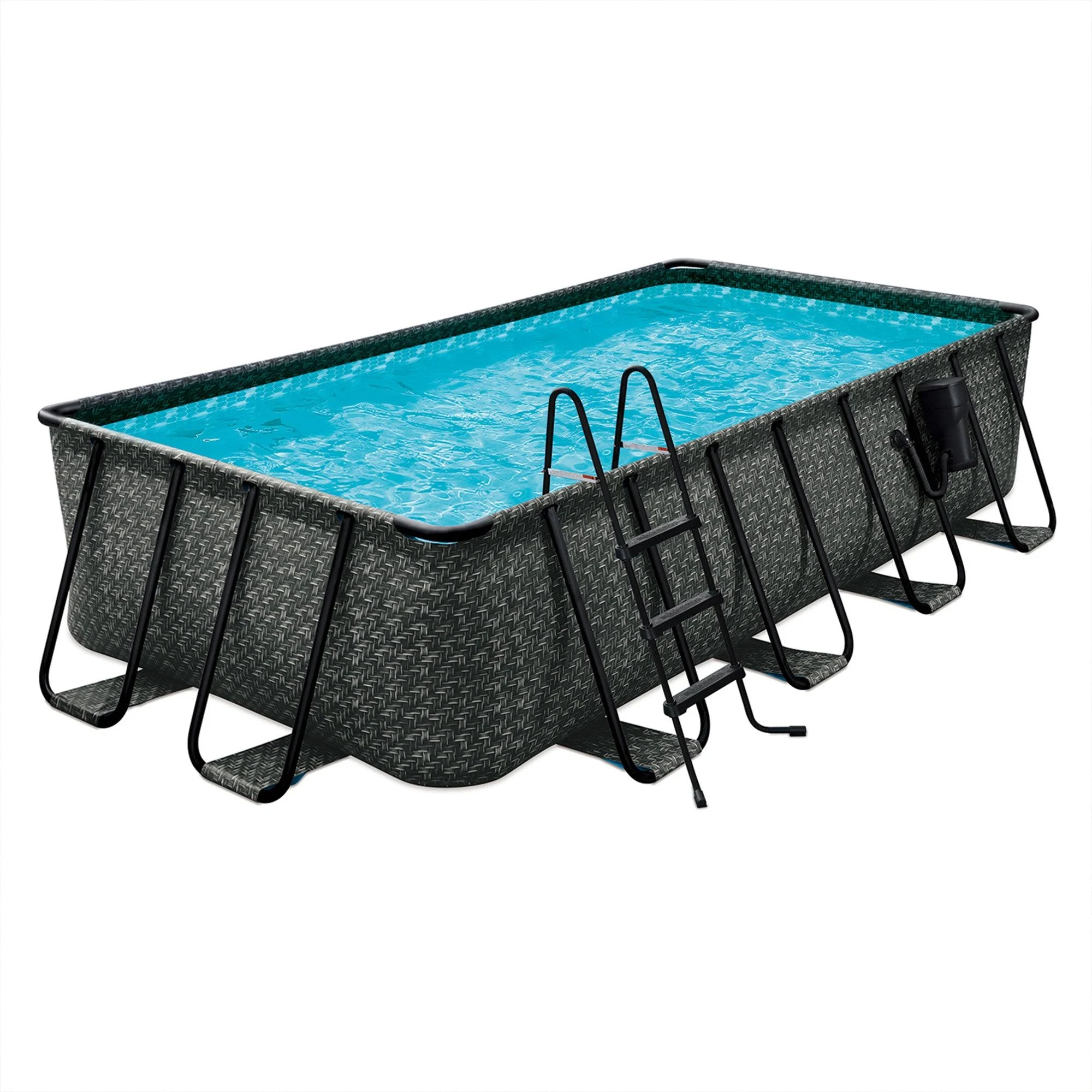 Funsicle 16&#039; x 8&#039; x 42&#034; Oasis Rectangle Outdoor Above Ground Swimming Pool, Gray