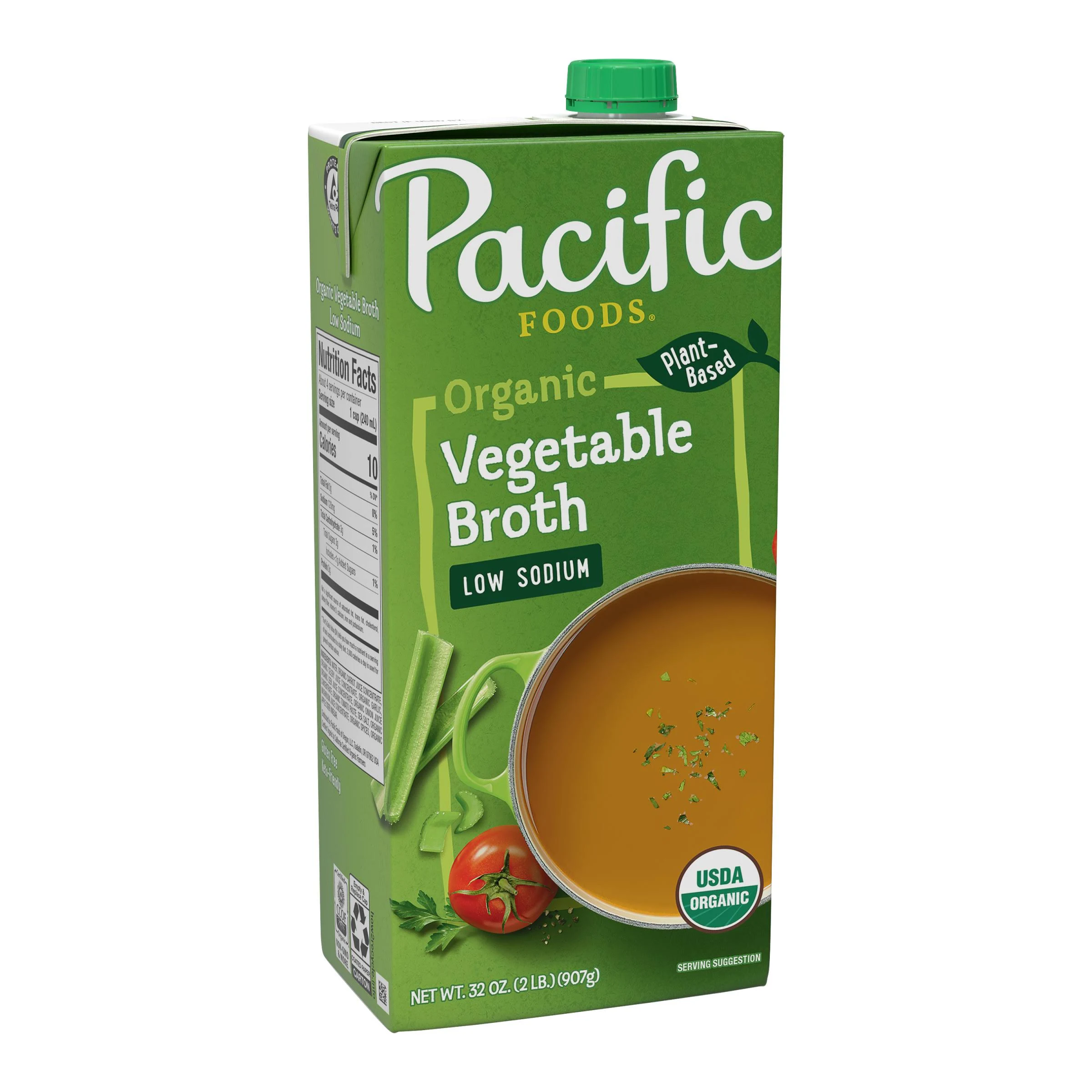 Pacific Foods Vegetable Broth, Organic, Low Sodium - 32 fl oz