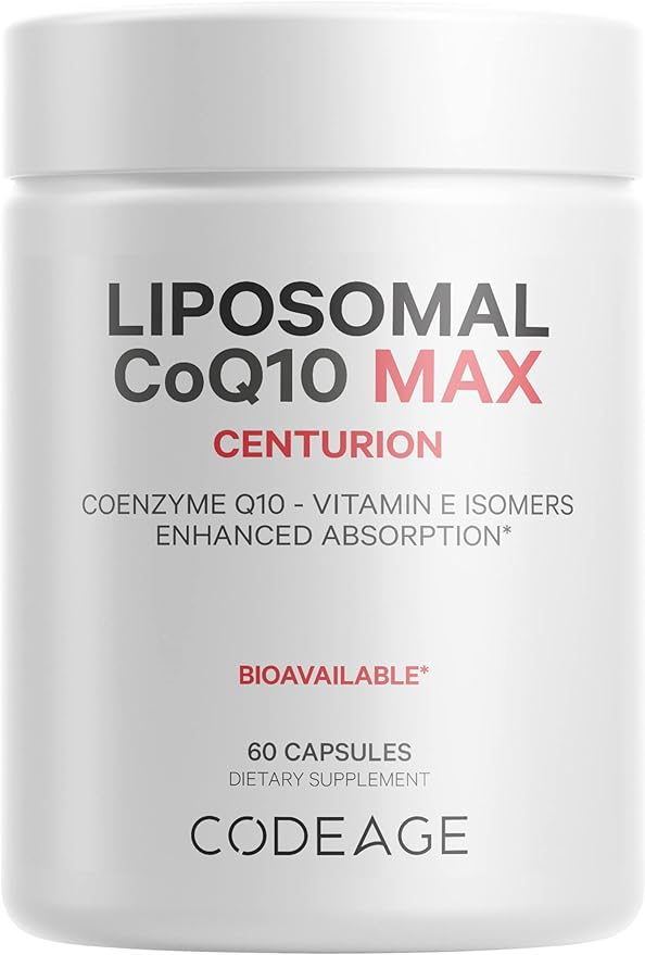 Codeage
           Liposomal CoQ10 - Vitamin E Tocopherols & 250 mg Coenzyme Q10 - Cardiovascular Support -- 60 Capsules
        
        
        
        
        
          
          SKU #: 850043333968
          
            Shipping Weight:
              0.135 lb
            
          
          
            Servings:
              60