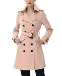 Women's Adley Water Resistant Hooded Trench Coat - Blush - Size Small