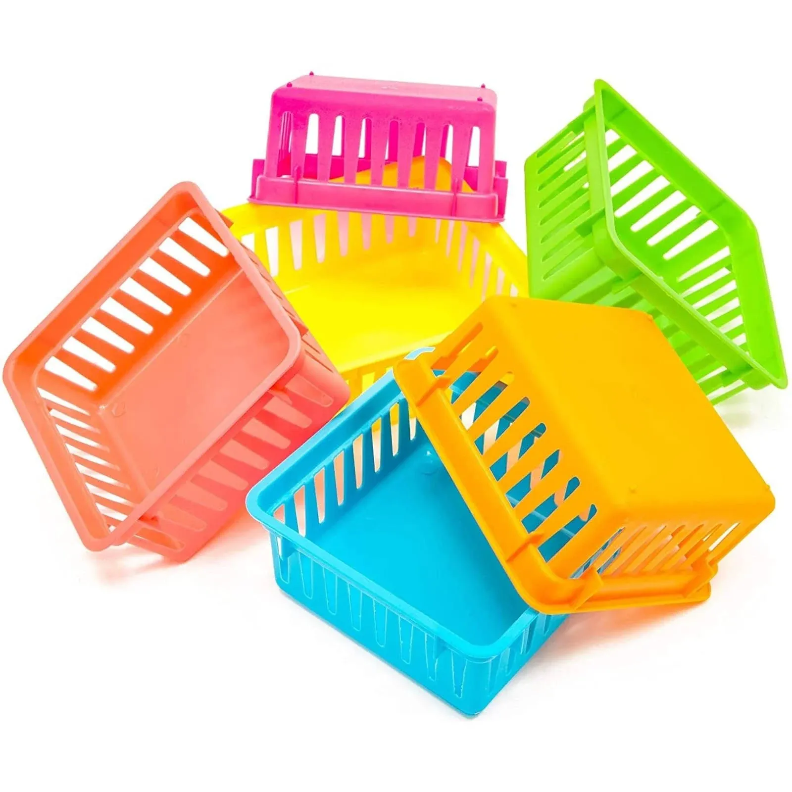 Bright Creations 12 Pack 6 Colors Plastic Pen & Pencil Storage Baskets