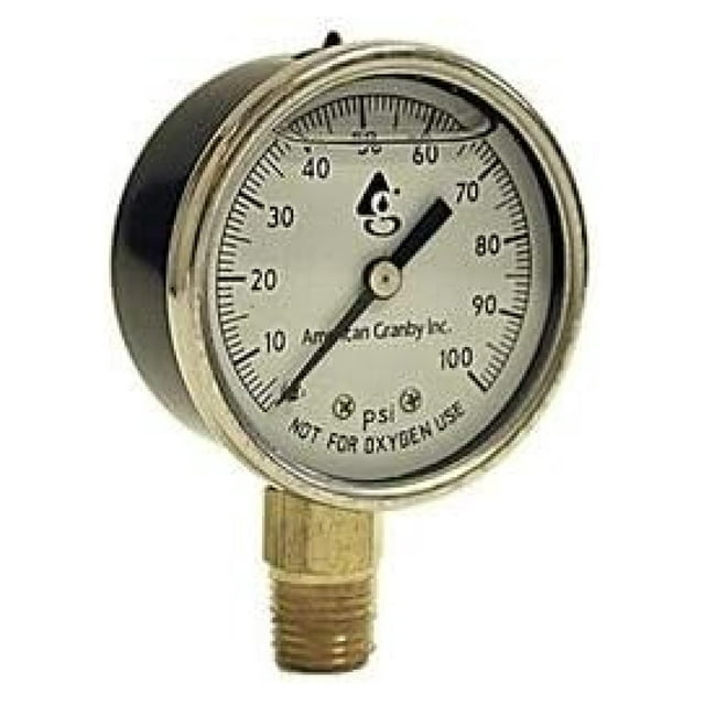 American Granby Water Well Pump Liquid Filled Side Lower Mount Pressure Gauge 0 ...