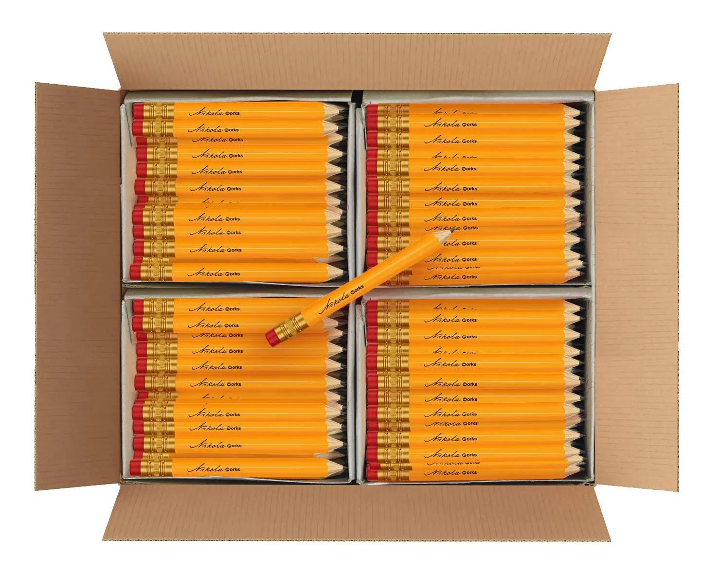 Mini Golf Pencils Without Erasers - 384 Count - Classic Pre-Sharpened #2 HB American Pew Pencils Standard Hex Shaped Bulk Pack