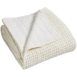 Mills Waffle Cream Quilted Throw - Levtex Home