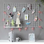 Grid Wall Panel White Wall Grid Organizer Multifunctiona<wbr/>l Wire Wall Grid