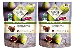 Turkish Dried Figs - Sunny Fruit (Pack of 2) - (5) 1.76oz Portion Packs per Bag | Purely Figs - NO Added Sugars, Sulfurs or Preservatives | NON-GMO, VEGAN, HALAL & KOSHER