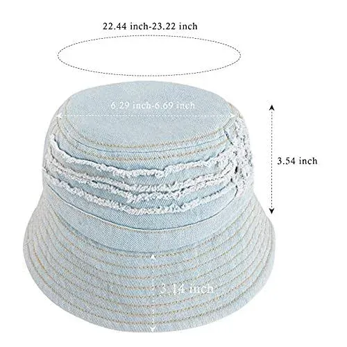 GuanGu Bucket Hat for Women Men Unisex Summer Beach Travel Wide Brim Distressed Sun Hat Lightweight Packable Outdoor Sun Cap