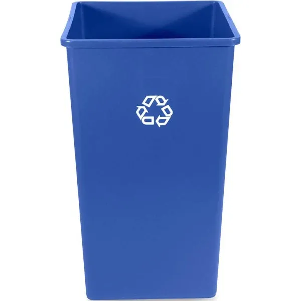 Rubbermaid Commercial Square Recycling Container, 50 gal, Blue