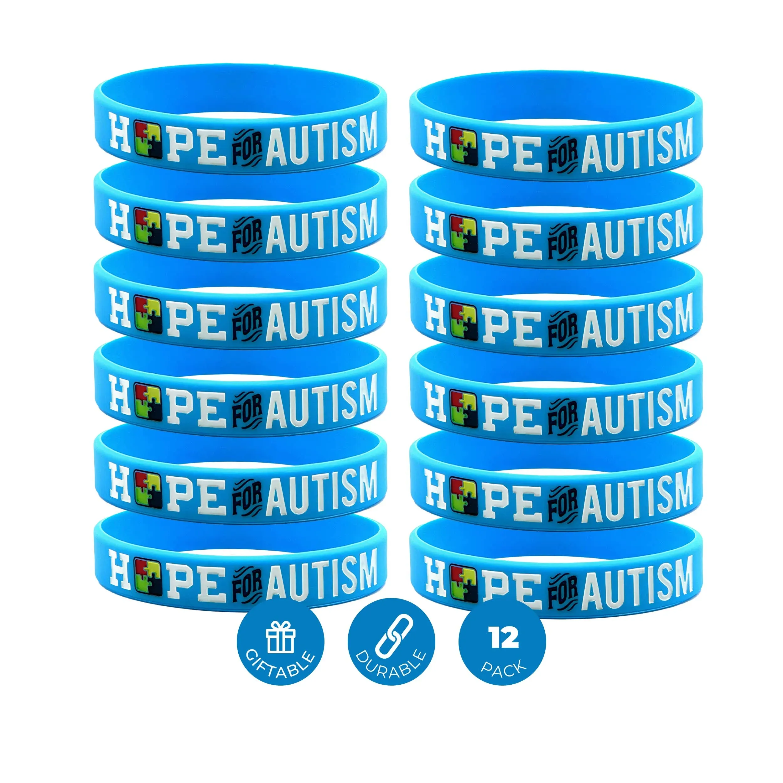 Inkstone Hope for Autism Silicone Bracelets for Autism Awareness Rubber Wristbands