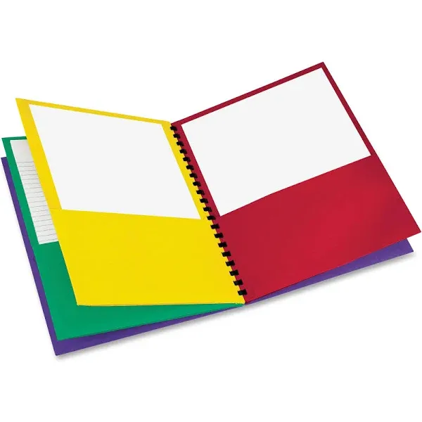 Oxford 8-Pocket Paper Folder, Letter Size, 200-Sheet Capacity, Multicolor, Red, Green, Yellow, Purple (99656), Multicilor, 8-1/2" x 11"