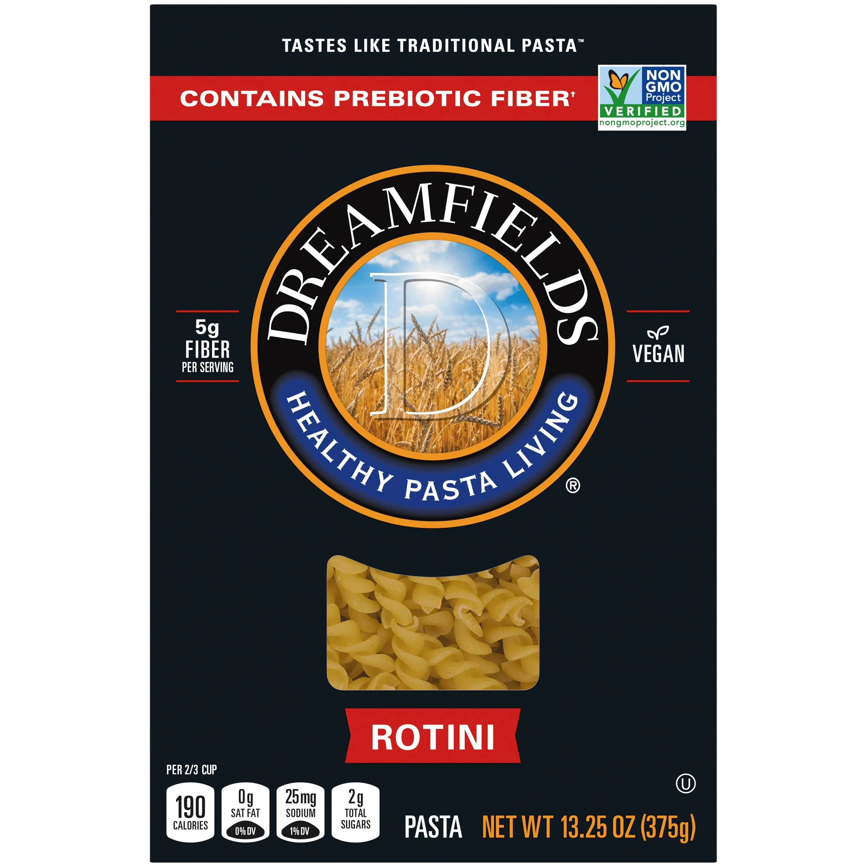 Dreamfields Healthy Pasta Living Vegan Rotini Pasta (13.3 oz)