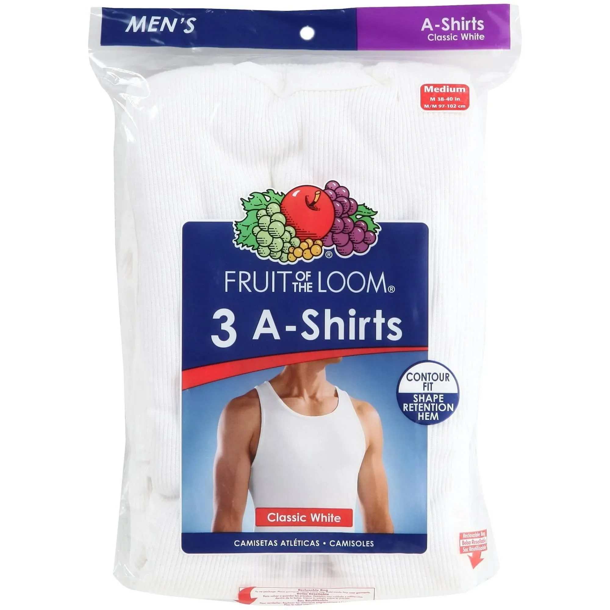 Fruit of the Loom Men's Assorted Color Tank A-Shirts, 6 Pack, Sizes S-3XL