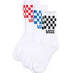 Vans Off The Wall Crew Socks 3 Pack Youth Size 1 - 6 Red Blue Black Checkered🔥