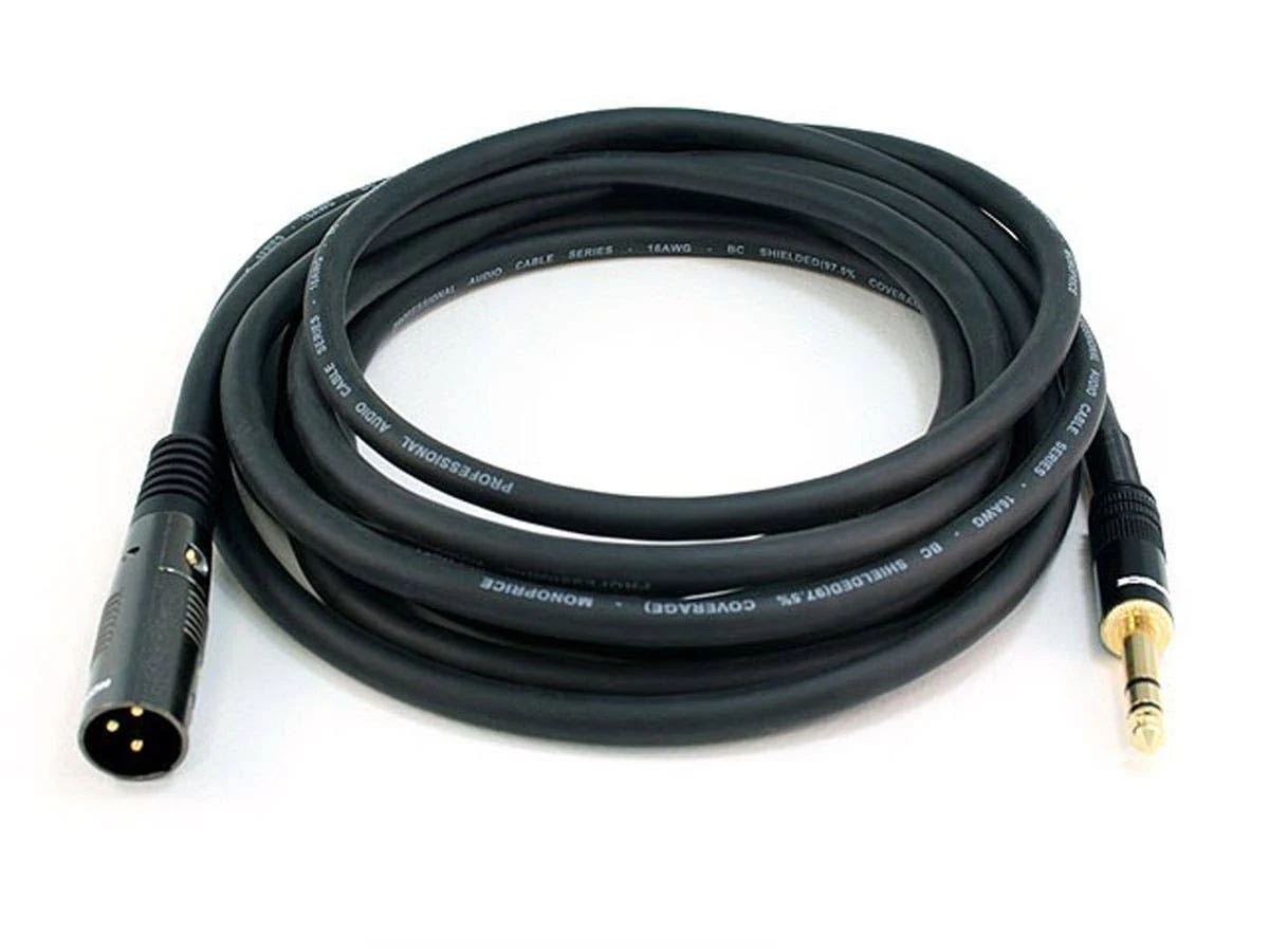 Monoprice 15ft Premier Series XLR male to 1/4Inch TRS male 16AWG Cable