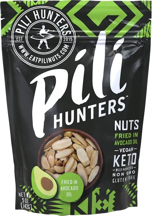 Pili Hunters - Wild Sprouted Pili Nuts, Traditional Fried Avocado Oil (5 oz Bag) Keto/Paleo/Vegan Snacks, Low Carb Energy, Gluten Free, Superfood, The Original As Seen on TV