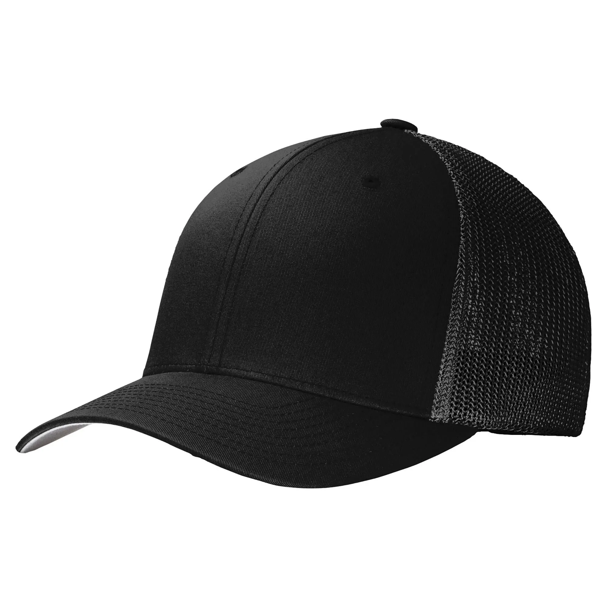 Port Authority C812 Flexfit Mesh Back Cap - Black/ Black - S/M